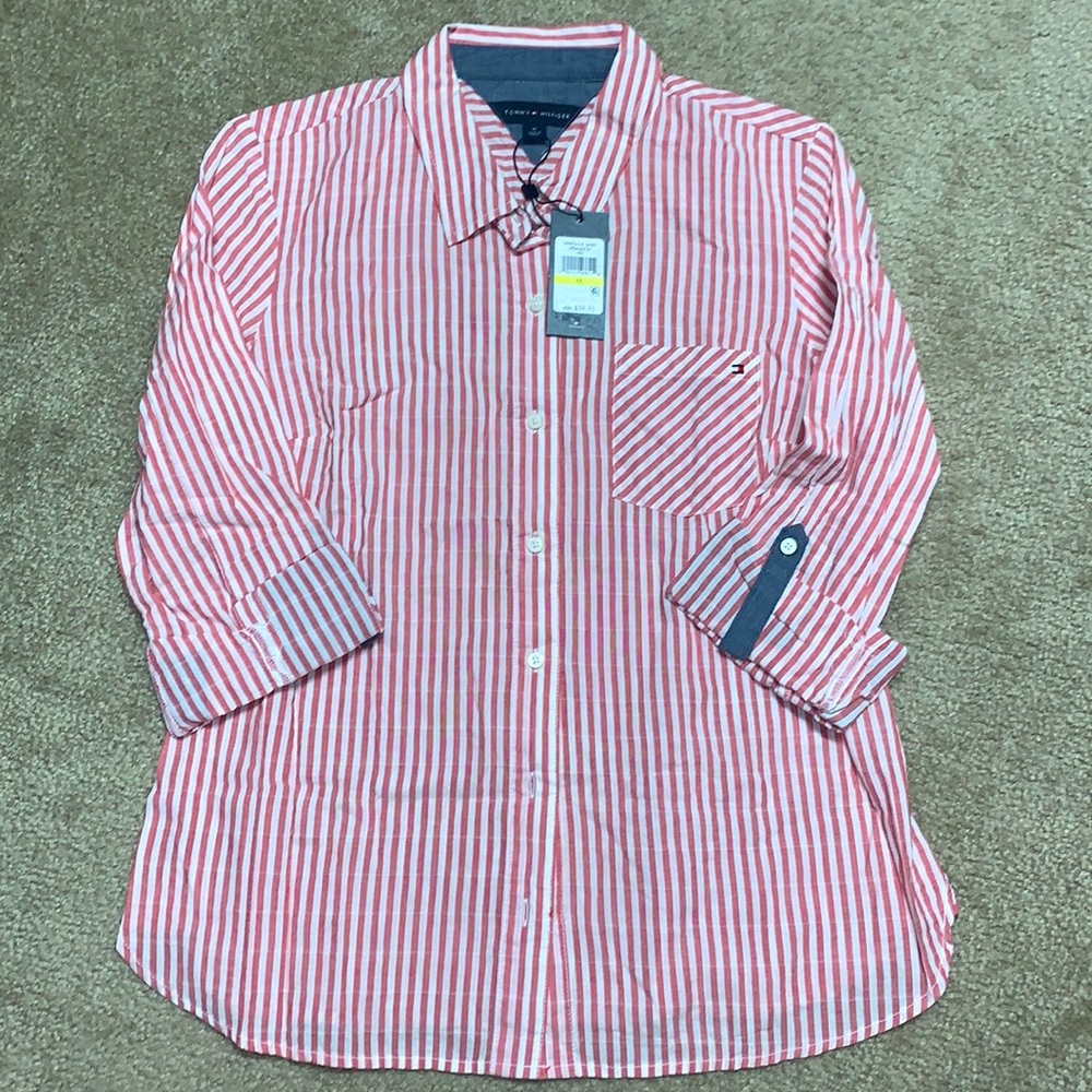TOMMY HILFIGER SHIRT NEW WITH TAGS SIZE MEDIUM stripes design